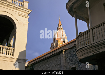 Détail de bâtiments coloniaux, dans la vieille ville de Cartagena Colombie Banque D'Images