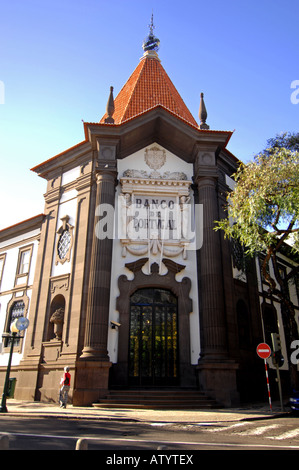 "Banque du Portugal" ou "Banco de Portugal" à Funchal, Madère Banque D'Images