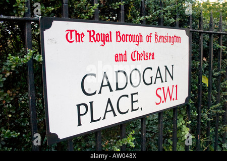 Cadogan Place Londres SW1 nom de rue sign Banque D'Images