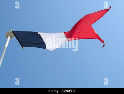 Pavillon de la France dans le vent Banque D'Images