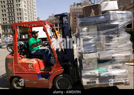 Collecte des déchets de l'électronique pour le recyclage de l'événement à New York USA 2007 Banque D'Images