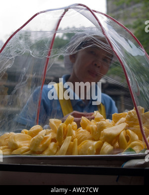 Jaque sous plastique à vendre à Bangkok Chinatown Banque D'Images