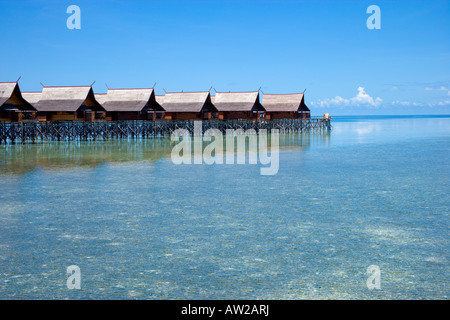 Bungalows Sipadan Kapalai Dive Resort Sabah Malaisie Bornéo Banque D'Images