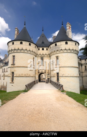 Entrée du château français Chaumont sur Loire Banque D'Images