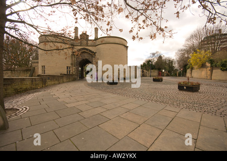 Guérite médiévale du château de Nottingham Banque D'Images