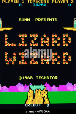 L'Assistant de lézard Techstar 1985 capture d'écran du jeu vidéo d'arcade Vintage - EDITO UTILISEZ UNIQUEMENT Banque D'Images