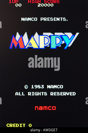 Mappy Namco arcade Vintage 1983 capture d'écran de jeux vidéo - EDITORIAL UTILISEZ UNIQUEMENT Banque D'Images