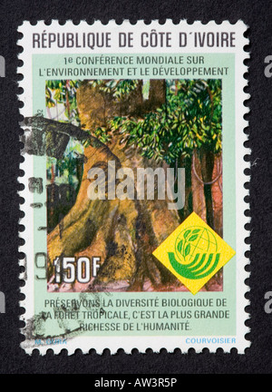 Timbre-poste de la Côte d'Ivoire Banque D'Images