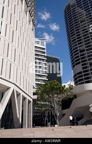 Les immeubles de bureaux de Brisbane sur eagle street, vu de la promenade Riverside,brisbane queensland, Banque D'Images