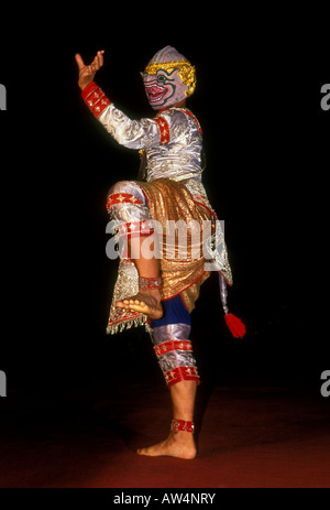 Khon danse masquée, Khon Khon danse, danseurs, Roseraie, capitale, Nakhon Pathom, province de Nakhon Pathom, Thaïlande, Asie, Banque D'Images