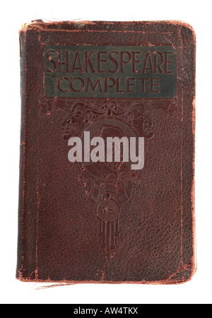 Vieux livre leatherbound de Complete Works of William Shakespeare Banque D'Images