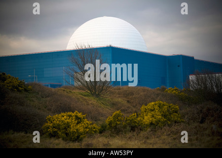 Avec dome Sizewell B Centrales nucléaires sur la côte du Suffolk de Grande-Bretagne Banque D'Images