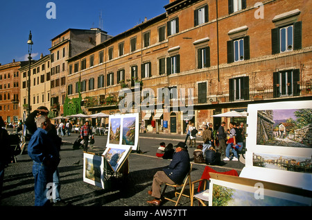 Ventes d'art sur la Piazza Navona, Rome, Italie Banque D'Images