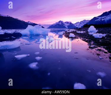 Les icebergs de Tidewater glaciers, Harriman Fiord Alaska États-Unis d'Amérique Banque D'Images