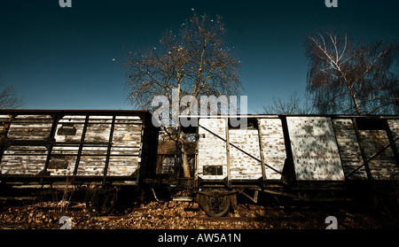 Ancien wagon de chemin de fer abandonnée Banque D'Images