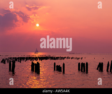 Coucher de Sandy Hook New Jersey Banque D'Images