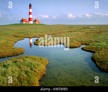 DE - Schleswig Holstein : Phare de Westerhever Banque D'Images