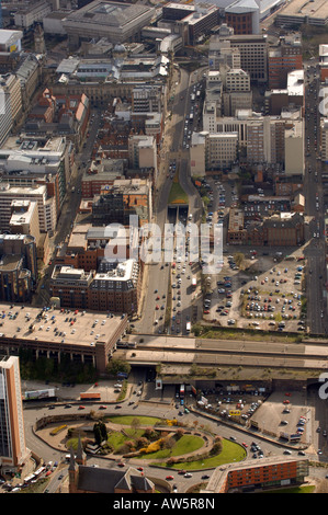 Une vue aérienne de Birmingham à St Chads Queensway de cirque à Paradise Circus top Banque D'Images