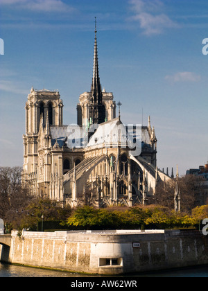 La Cathédrale Notre Dame, l'Ile de la Cité, Paris, France, Europe Banque D'Images