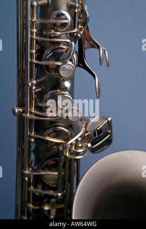 Close up of a Borghani saxophone ténor Banque D'Images