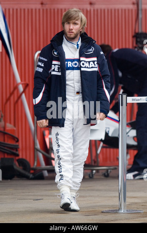 Nick Heidfeld GER de l'équipe BMW Sauber de Formule 1 lors d'une session de test sur le circuit de Catalunya Banque D'Images