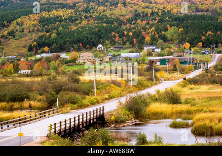 Petite ville près de Chéticamp, Cape Breton, Nova Scotia, Canada Banque D'Images