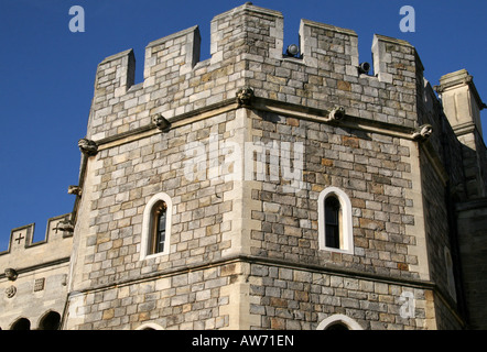 Les gargouilles sur le château de Windsor, en Angleterre. Banque D'Images