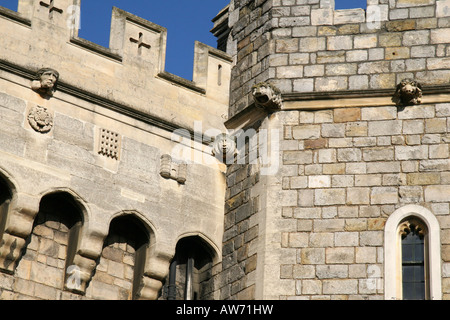 Les gargouilles sur le château de Windsor, en Angleterre. Banque D'Images