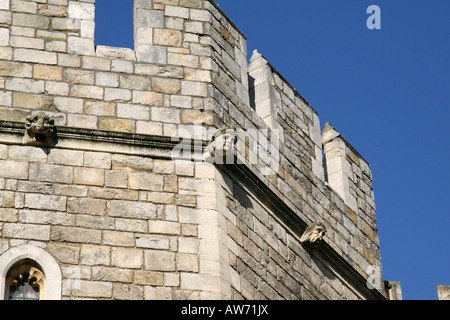 Les gargouilles sur le château de Windsor, en Angleterre. Banque D'Images