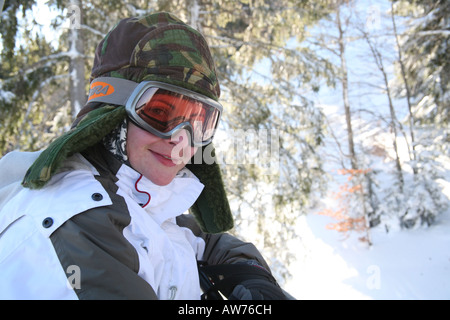 Woman in ski gear Banque D'Images