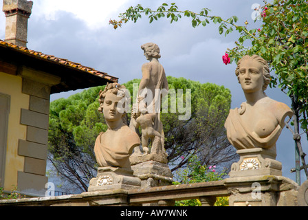 Jardins de la villa Gamberaia à Settignano, Florence, Toscane, Italie Banque D'Images