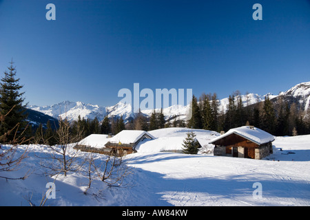 Ski et chalets Sainte Foy Tarentaise France Banque D'Images