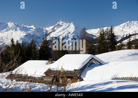 Ski et chalets Sainte Foy Tarentaise France Banque D'Images