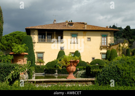 Jardins de la villa Gamberaia à Settignano Toscane Italie Banque D'Images