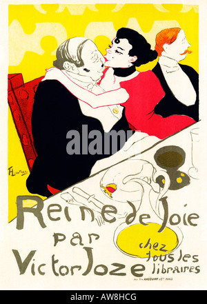 Reine de Joie 1892 affiche Art Nouveau par Henri de Toulouse Lautrec publicité le roman de Victor Joze Banque D'Images