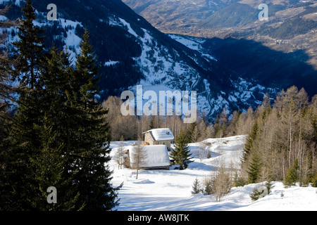 Ski et chalets Sainte Foy Tarentaise France Banque D'Images