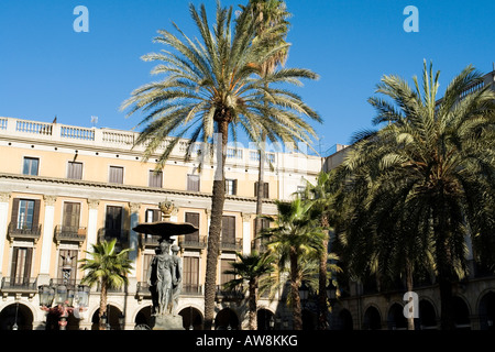 La Rambla Plaça Reial Barcelone Espagne Europe Banque D'Images