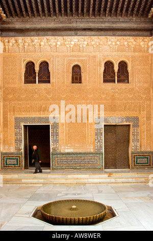 Alhambra : Los Palacios Nazaries : Fachada de Comares Banque D'Images