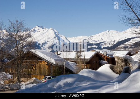 Chalets Sainte Foy Tarentaise France Banque D'Images