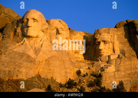 La lumière du matin sur le Mont Rushmore le Mont Rushmore National Memorial le Dakota du Sud Banque D'Images