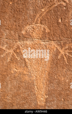 Fremont petroglyph indiennes le long de la Fremont River Capitol Reef National Park Utah Banque D'Images