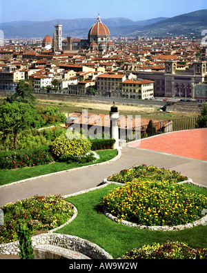 Il - Toscane : Florence vu de la Piazzale Michelangelo Banque D'Images