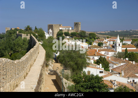 Portugal Région Estremadura, Obidos, Castle & Pousada Banque D'Images