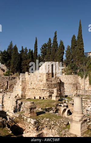 Israël Jérusalem La piscine de Béthesda les ruines de l'église Byzantine Banque D'Images