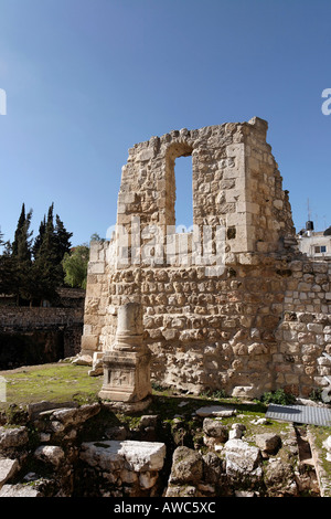 Israël Jérusalem La piscine de Béthesda les ruines de l'église Byzantine Banque D'Images