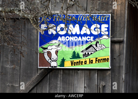 Fromage sign in chatel, alpes, France Banque D'Images