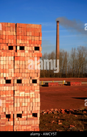 Des piles de briques LBC nouvelle Briqueterie Hanson Brick Company Whittlesey Cambridgeshire Angleterre Grande-bretagne UK Banque D'Images