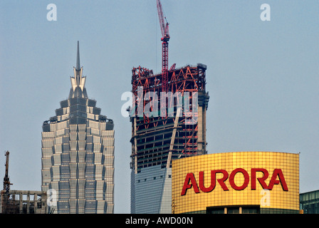 Les bâtiments de grande hauteur à Pudong, Shanghai, Chine, Asie Banque D'Images