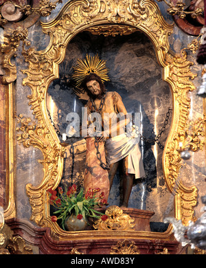 Wieskirche, Jésus dans les chaînes, Steingaden, Pfaffenwinkel, Haute-Bavière, Allemagne Banque D'Images