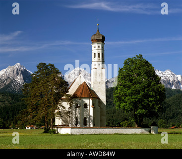 Église de pèlerinage, St Coloman près de Füssen, Thannheimer Montagnes, Allgaeu, Bavaria, Germany Banque D'Images